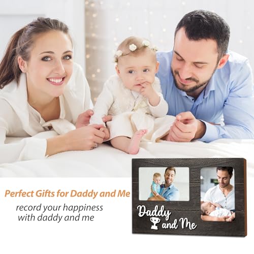 First Christmas for New Dad Gifts, Daddy & Me Baby 3D Photo Frame Hold 4x6 Inches Two Photos, New Dad Birthday Gift for Dad & Baby, Dad Gifts First Time Picture Frames Present - color: new dad