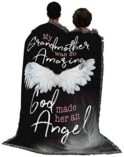 My Grandmother was So Amazing God Made Her an Angel Blanket - Sympathy Bereavement Gift Tapestry Throw Woven from Cotton - Made in the USA (72x54) - color: Grandmother, size: 72" x 54"