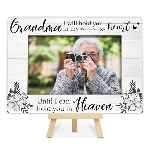 Memorial Gifts Loss of Grandma, Sympathy Picture Frame, Remembrance Gifts Wooden Photo Frame with Easel, 4x6 Bereavement Picture Frame for Tabletop Display - G07 - style: Loss of Grandma