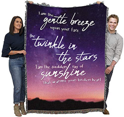 Pure Country Weavers I Am The Gentle Breeze Upon Your Face Blanket Mountains - Sympathy Bereavement Gift Tapestry Throw Woven from Cotton - Made in the USA (72x54) - color: Breeze Mountains, size: 72" x 54"