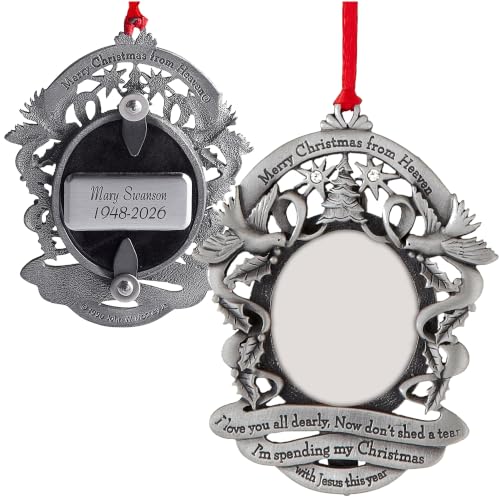 Let's Make Memories Merry Christmas from Heaven Ornament - Pewter Photo - color: Merry Christmas from Heaven - Pewter Photo