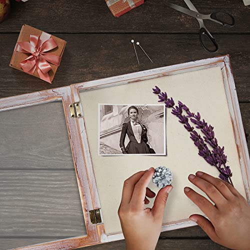 TJ.MOREE Shadow Box 11 x 11 Display Case Wood Picture Frame White Pink - color: White Pink, size: 11x11