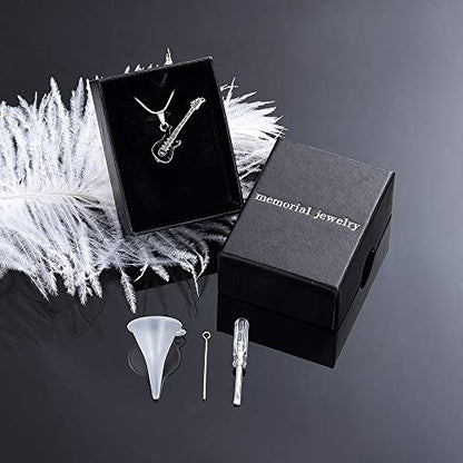 memorial jewelry Musical Instrument Cremation Necklace for Women&Men Guitar Urn Necklace for Ashes - color: ZWT11728-GU-FBA