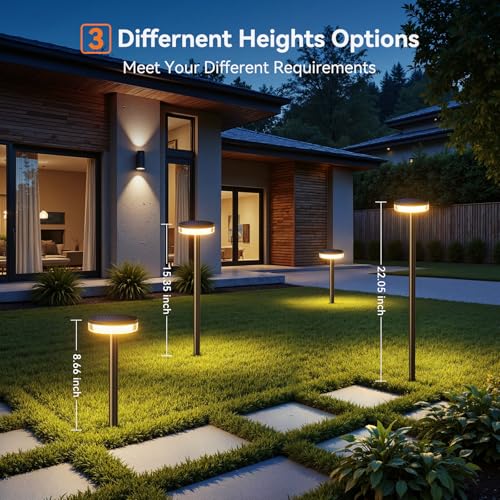 LETMY Solar Pathway Lights Outdoor, 2 Pack 2X Brighter Solar Lights Outdoor Waterproof, Taller Pathway Light with Larger Panel, Auto On/Off Up to 12Hrs Driveway Light for Yard Outside Patio Path Lawn - size: 2 Pack