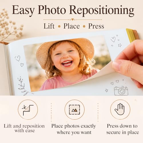 Zoview Self-Adhesive Photo Album, Dust-free, glue free and waterproof Scrapbook Album, Family album, Leather Cover, Hand Made DIY Albums Holds 3x5, 4x6, 5x7, 6x8,8x10 photos - color: Green, size: Large