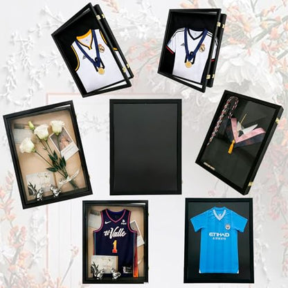 Graduation Shadow Box Frame 23.6x17.7 Inch, Large Memory Display Case for Cap Gown Diploma & Keepsakes, Wood Shadow Box with Glass Door, Lockable Graduation Frame with Pins & Hanging Hardware, Black