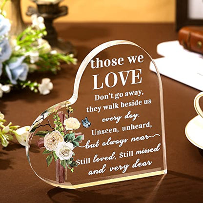 Jetec Bereavement Gift Acrylic Heart Sympathy Memorial Gift, Classic Style - style: Classic