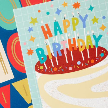 Hallmark Bulk All Occasion Cards, 100-Pack with Organizer (Black Stripes)