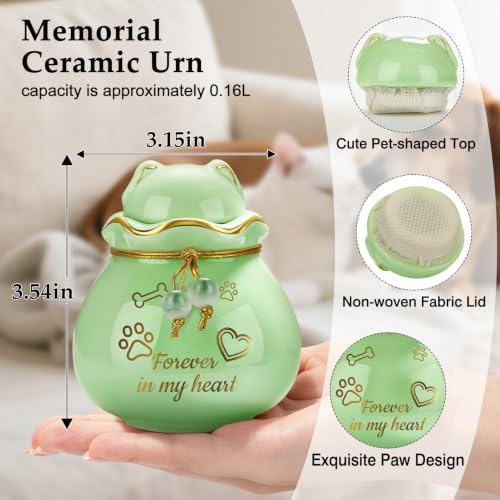SOITIS Custom Small Pet Urns for Cats Dog 3.54” Urns for Ashes Ceramic Urn - color: Cyan Paw-custom