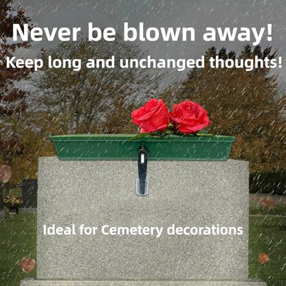 Cemetery Saddles for Grave Headstone, 1 Monument Saddle Holder 2 Dry Foam - color: Green