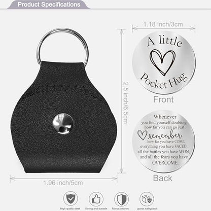 CINDYHE Pocket Hug Token keychain for Men Women Him Her(Sobriety) - color: Sobriety