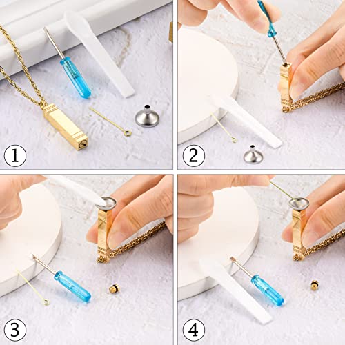 abooxiu Urn Necklace for Ashes Memorial Cremation Jewelry for Ashes Stainless Steel Ashes Jewelry Cube Ashes Necklace Bar Urn Pendant for Women Men - style: Engraved-Gold