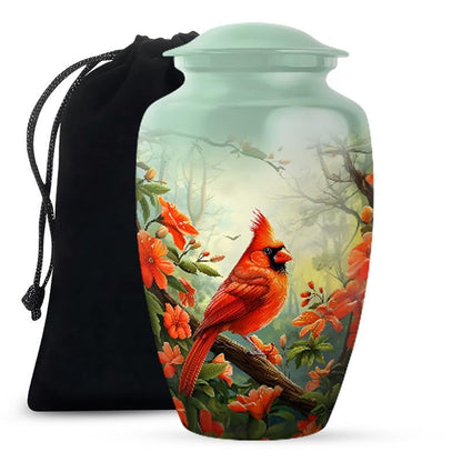 Cardinal Urns for Human Ashes -Large Urn for Human Ashes Adult Female | Red Cardinal Bird Urns - Cremation Urns for Adult Woman 10inch and 200 Cubic Inches - color: Funeral Cardinal Bird