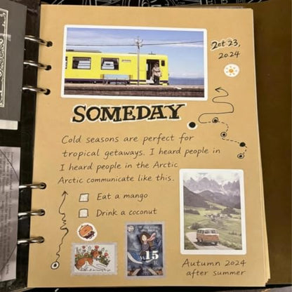 Scrapbook Album, 32 Self-Adhesive Pages & 20 Kraft Writing Pages, DIY Memory Book with Storage Envelope, Holds Up to 120 Photos, Photo Album Craft Set for Wedding Anniversary Family Vacation - color: Blue