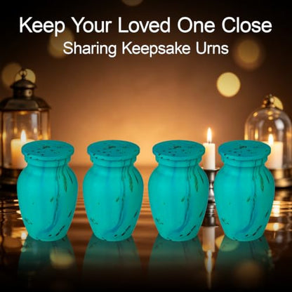 Small Keepsake Cremation Urns for Human Ashes, Memorial Urns, Turquoise - color: Turquoise Green