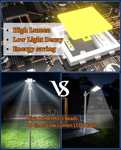 JAYNLT Y-6500W Solar Street Lights Outdoor, Commercial Parking Lot Lights - size: Large