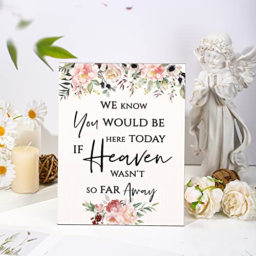 Yulejo Floral Memorial Wedding Sign Heaven Wasn't So Far Away for Wedding