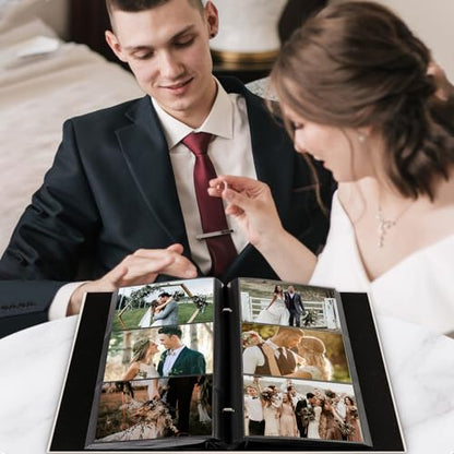 Lanpn Wedding Photo Album 4x6 300 Pockets, Linen Cover Newlywed Marriage Albums Slip in Holds 300 Horizontal Photos (Beige) - color: Windowless-Beige, size: 300 Photos