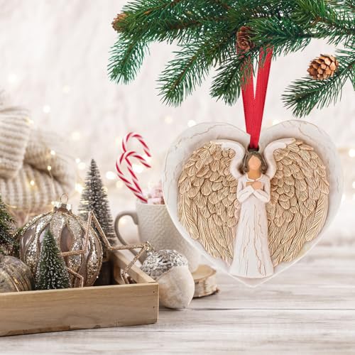 3D Angel Wings Figurines Ornaments for Christmas Tree - Memorial Ornaments for Loss of Loved One - Christmas in Heaven Sympathy Gifts for Guardian Angel - style: Angel