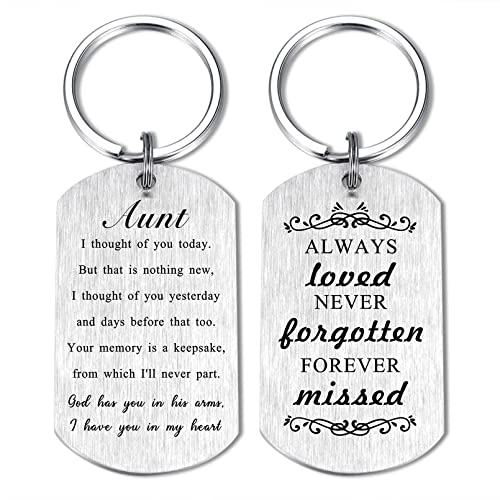 Alotozo Memorial Gifts - Sympathy Keychain for Loss of Loved One - color: Aunt Memorial Gifts