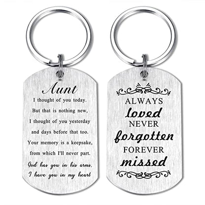 Alotozo Memorial Gifts - Sympathy Keychain for Loss of Loved One - color: Aunt Memorial Gifts