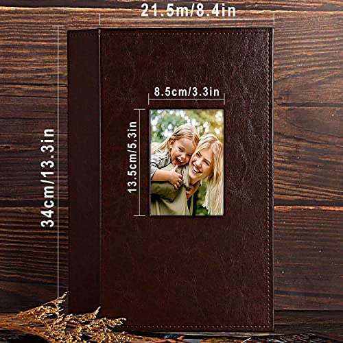 Ywlake Photo Album 4x6 300 Pockets, Leather Photo Albums Holds 300 Horizontal Only Pictures Brown - color: Brown, size: 300 Pockets