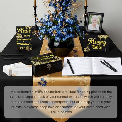 Celebration of Life Guest Book Funeral Memory Cards, Forget Me Not - style: Forget Me Not