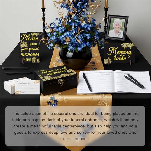Celebration of Life Guest Book Funeral Memory Cards, Forget Me Not - style: Forget Me Not