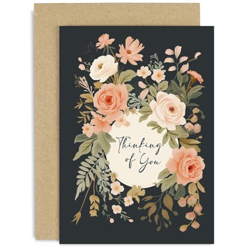 Old English Co. Thinking of You Card - Beautiful Floral Thinking of You Card for Friends and Family - Sympathy, Condolences, Bereavement, Get Well Soon | Blank Inside