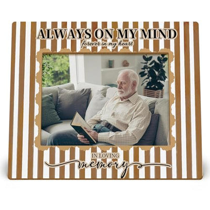 in Loving Memory Picture Frames, Memorial Picture Frame, Memorial Sympathy Bereavement Gifts for Loss of Loved Ones, Always on My Mind in Loving Memory Wood Photo Frame for 5x7 Photos