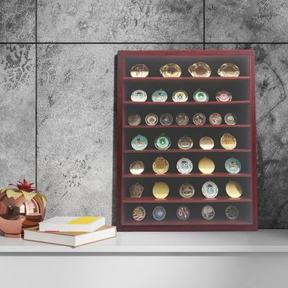 16x20 Wooden Shadow Box Frame with Removable Shelves Deep Display Case for Military Medals Keepsakes Cherry - color: Cherry, size: 16x20