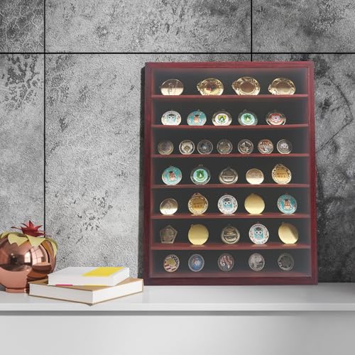 16x20 Wooden Shadow Box Frame with Removable Shelves Deep Display Case for Military Medals Keepsakes Cherry - color: Cherry, size: 16x20