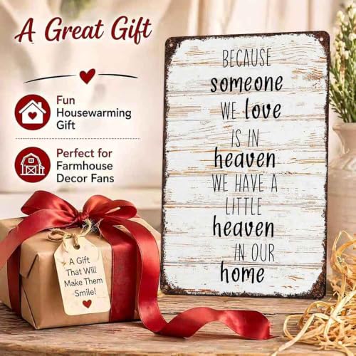 Memorial Heaven Quote Aluminum Metal Sign 8 x 12 Inch