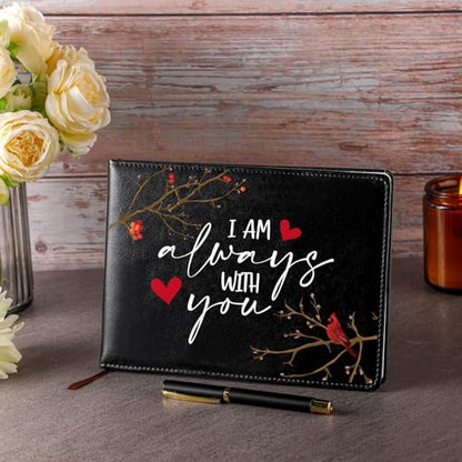 Yingzhao Memorial Funeral Guest Book with Pen 144 Pages Cardinal Funeral Guest Sign in Book for Memorial Service Celebration of Life Party Supplies in Loving Memory(Heart Cardinal) - style: Heart Cardinal