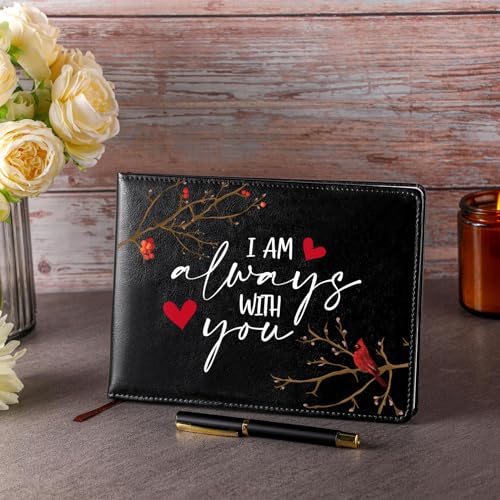 Yingzhao Memorial Funeral Guest Book with Pen 144 Pages Cardinal Funeral Guest Sign in Book for Memorial Service Celebration of Life Party Supplies in Loving Memory(Heart Cardinal) - style: Heart Cardinal