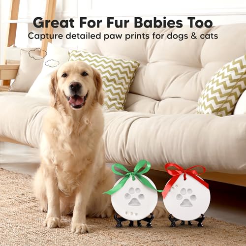 Baby Handprint Footprint Ornament Keepsake Kit, Imprint (Silver Paint) - color: Cherish, Silver Paint