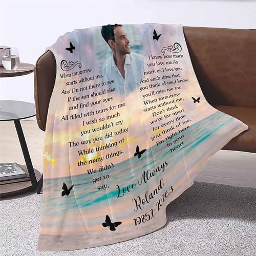Customized Memorial Blankets with Photos for Loss of Mother Dad Grandma Grandpa Made in USA - color: New Design 16