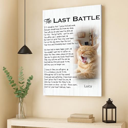 KiKiLuna Custom Cat Memorial Framed Canvas Poster - color: Design 4