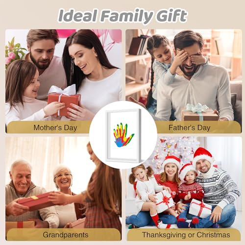 Family Handprint Kit for 4, Hand Print Keepsake Frame DIY Craft Gift - color: White, size: 4 Pages Acrylic Boards