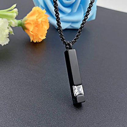 YOUFENG Urn Necklaces for Ashes Birthstone Cube Urns for Human Ashes Memorial Cremation Urn Locket Keepsake Ashes Jewelry - style: April