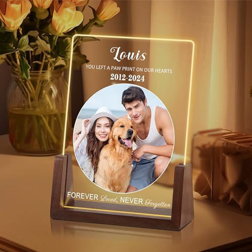 Custom Pet Memorial Gifts for Dogs, Dog Memorial Gifts for Loss of Dog, Dog Memorial Night Light, Cat Loss Sympathy Gifts, Dog Memorial Gifts for Loss of Dog, Pet Gift Acrylic Plaque - color: S2