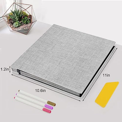 Zesthouse Photo Album Self Adhesive Pages, 60 Pages Magnetic Scrapbook Albums with Sticky Page, Photos Album Holds 8x10 & 5X7 & 4x6 & 6x8 & 3x5, Large Picture Book Ideal Gift for Family Wedding Baby - color: Grey, size: 11"x10.6"/Black 60 Pages