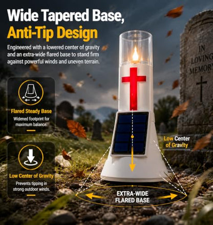 Solar Lights for Cemetery,IP65 Light with Flower Holes 2-Pack - size: 2PACK