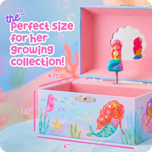 Giggle & Honey® Musical Mermaid Jewelry Box for Girls | Music Boxes for Little Girls, Toddler Jewelry Box for 4 Year Old Kids, Toys for Toddlers, Birthday Gifts for Kids 5-9 Years - style: Mermaid