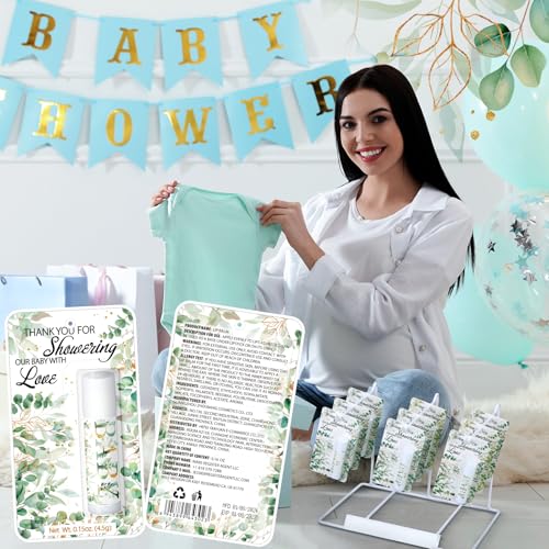30 Pack Sage Green Baby Shower Games Prizes Party Gifts Bulk Lip Balms Favors for Winners Adults Guests Gender Reveal Favors Decorations Baby Shower Souvenirs Gift Bags Stuffers - style: Sage Green