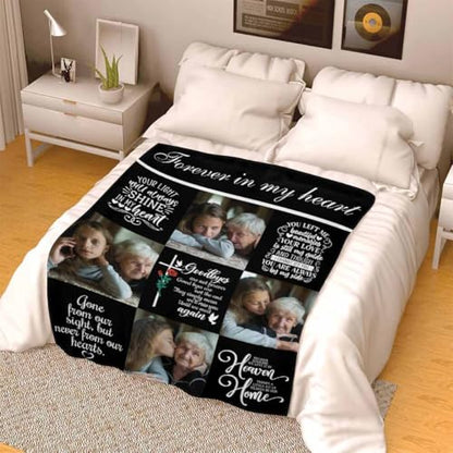 Custom Blanket with Picture in Memory of Loved One Gifts,Blanket with Pictures Customized for Loss of Grandma Grandpa - color: Color 10