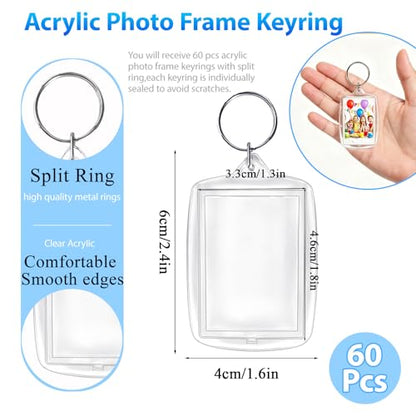 Qyyiguf Clear Photo Keychain - size: 30PCS 2.4 x 1.6inch