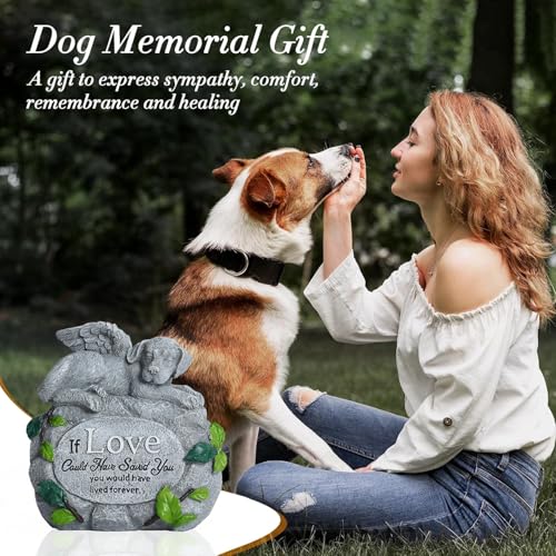 Dog Memorial Gifts for Loss of Dog - Forever My Guardian Angel Garden Dog Memorial Stone，Dog Passing Away Sympathy Gifts - Thoughtful Pet Loss Sympathy Gifts
