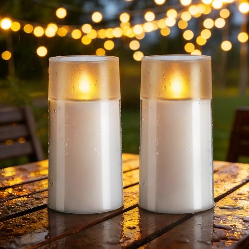 Homemory Solar Candles Outdoor Waterproof, Sensor Only, Dusk to Dawn, 3"x6"