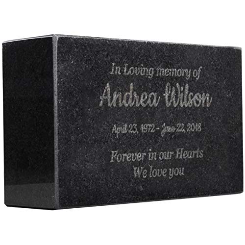 Customized In Loving Memory Black Granite Memorial or Sympathy Gift. Offered in a Variety of Sizes to Meet your Needs and Budget (7 x 4 x 2") - size: 7 x 4 x 2"
